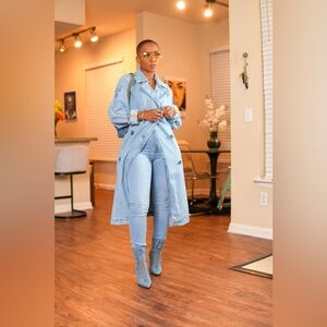 Steve Madden Light Blue Lace-Up Suede Ankle Boots